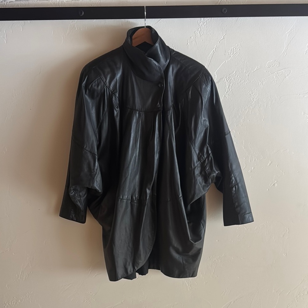 Pelle Studio Black Leather Coat- Large